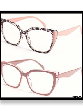 🆕 Stylish Pink Cat-Eye Reading Glasses - Women's Fashion Frames